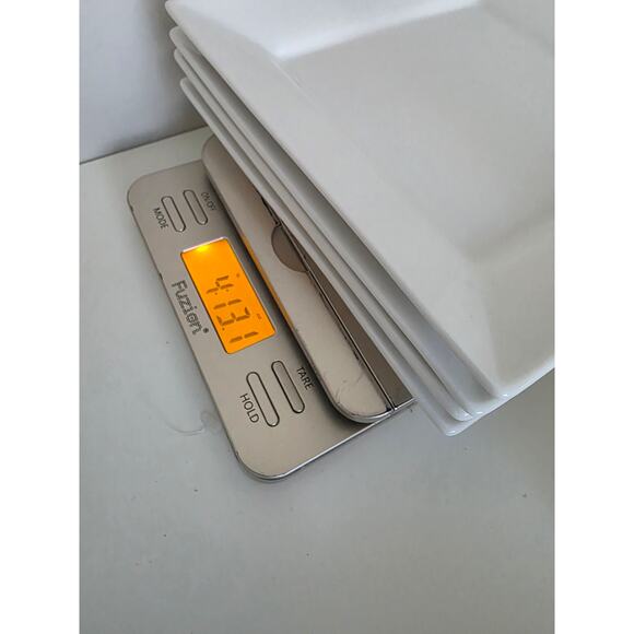 Set of 4-  FOOD NETWORK All White Undecorated Framed 7.5" Salad Plates - Picture 6 of 6